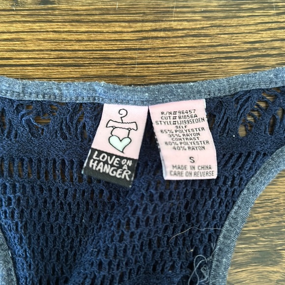 Blue backless tank top, size S - Picture 2 of 4